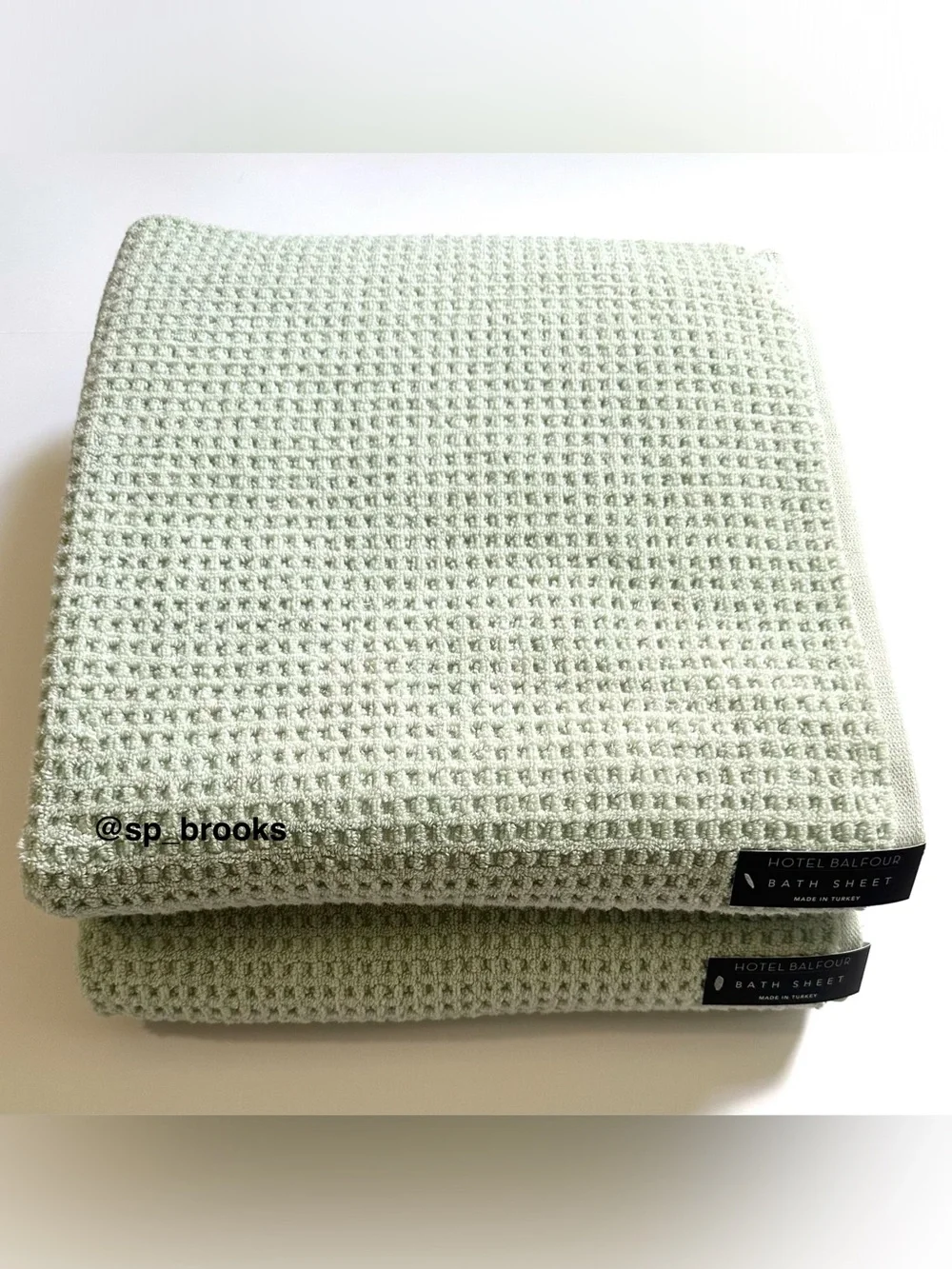 🎁2PC Hotel Balfour Bath Sheets - 64”x34” Cotton Waffle Bath Sheets - Green Tea